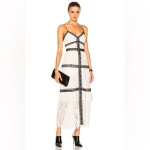 SELF-PORTRAIT
Lace Trim Maxi Dress (107)